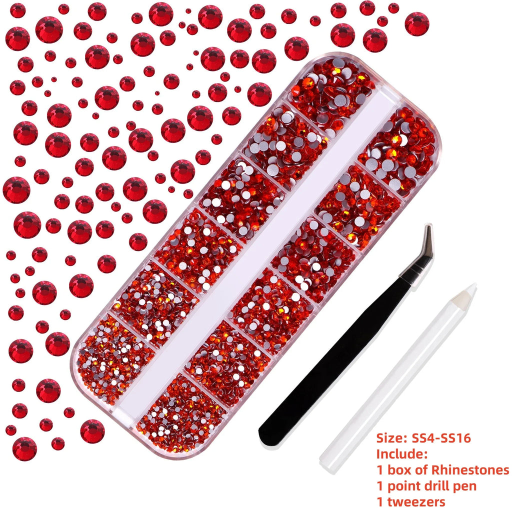12Gird 3D Glass Crystal Nail Art