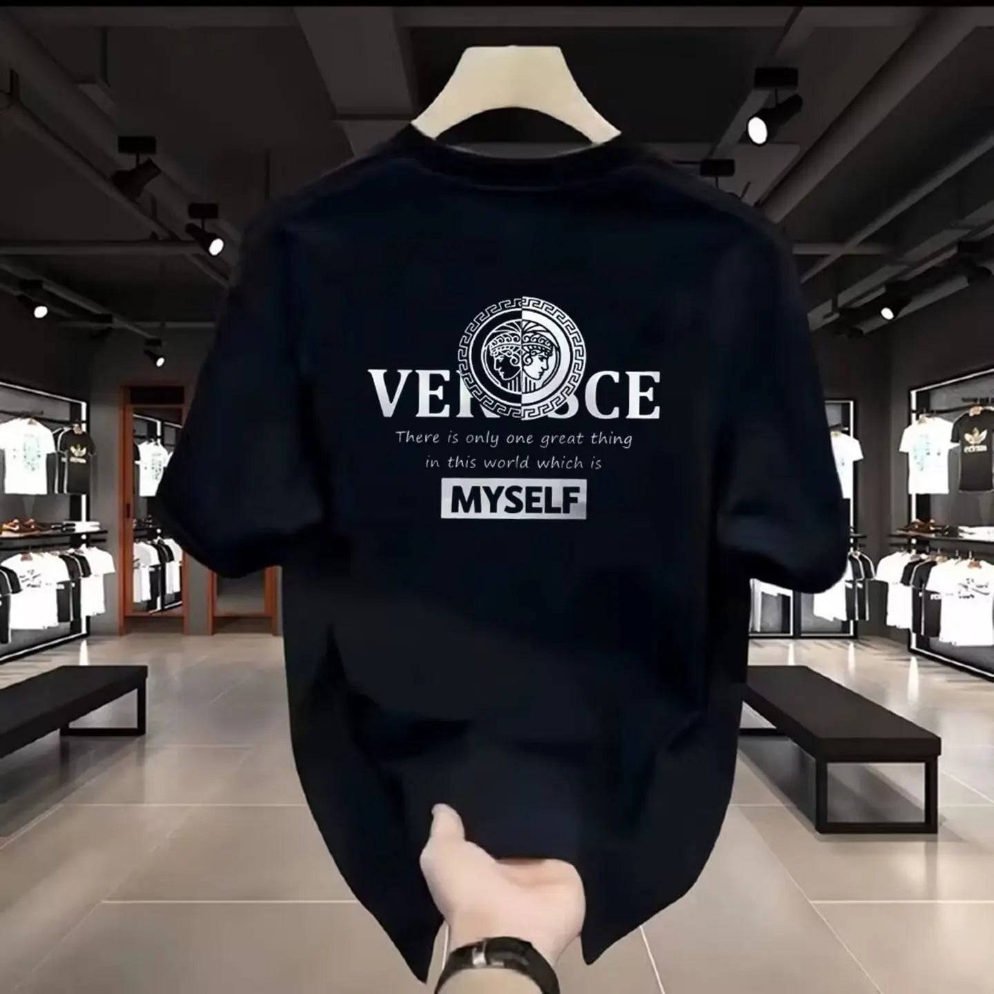 Trendy Printed  Luxury Cotton Short-sleeved T-shirt