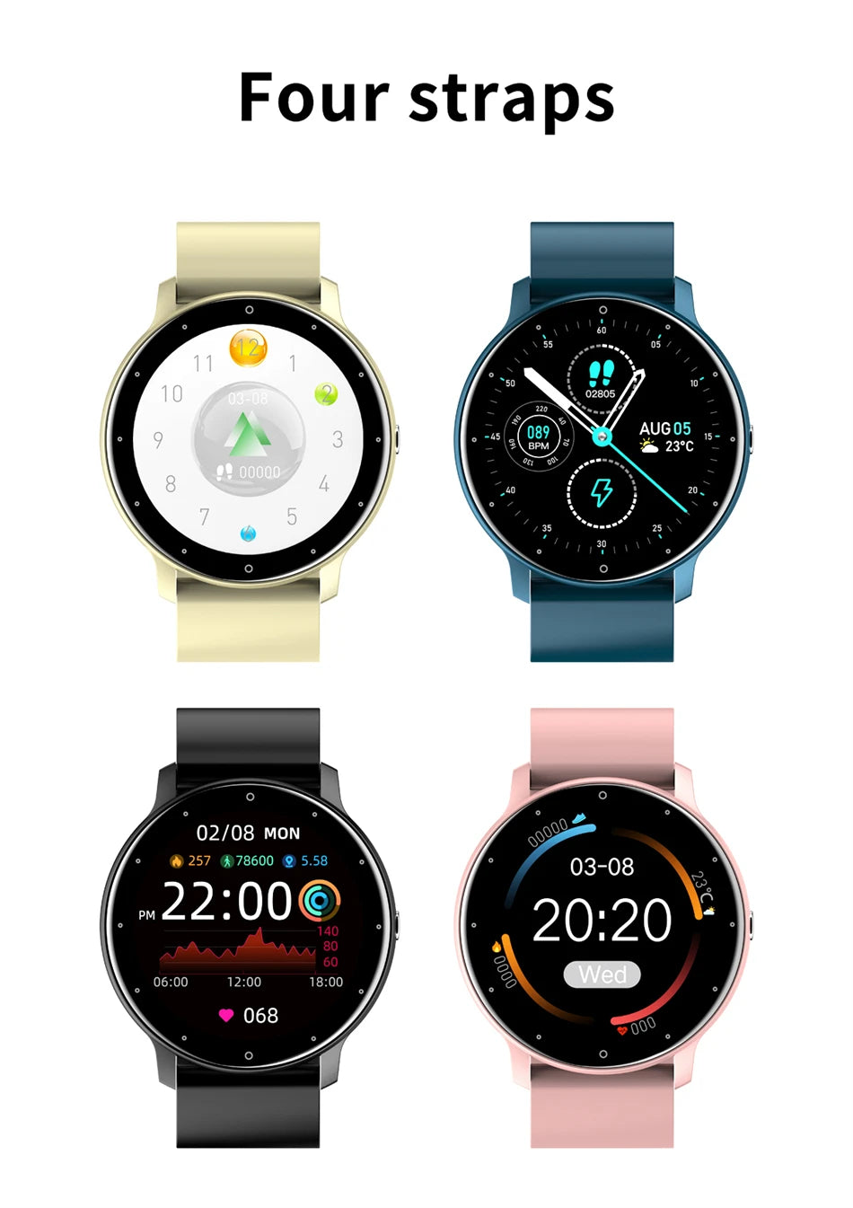 LIGE Smartwatch – Full Touch, Bluetooth Call, Waterproof Fitness Tracker for Android & iOS