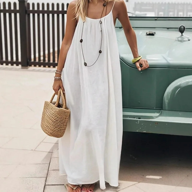 Women's Loose-Fit Spaghetti Strap Casual Summer Home Dress