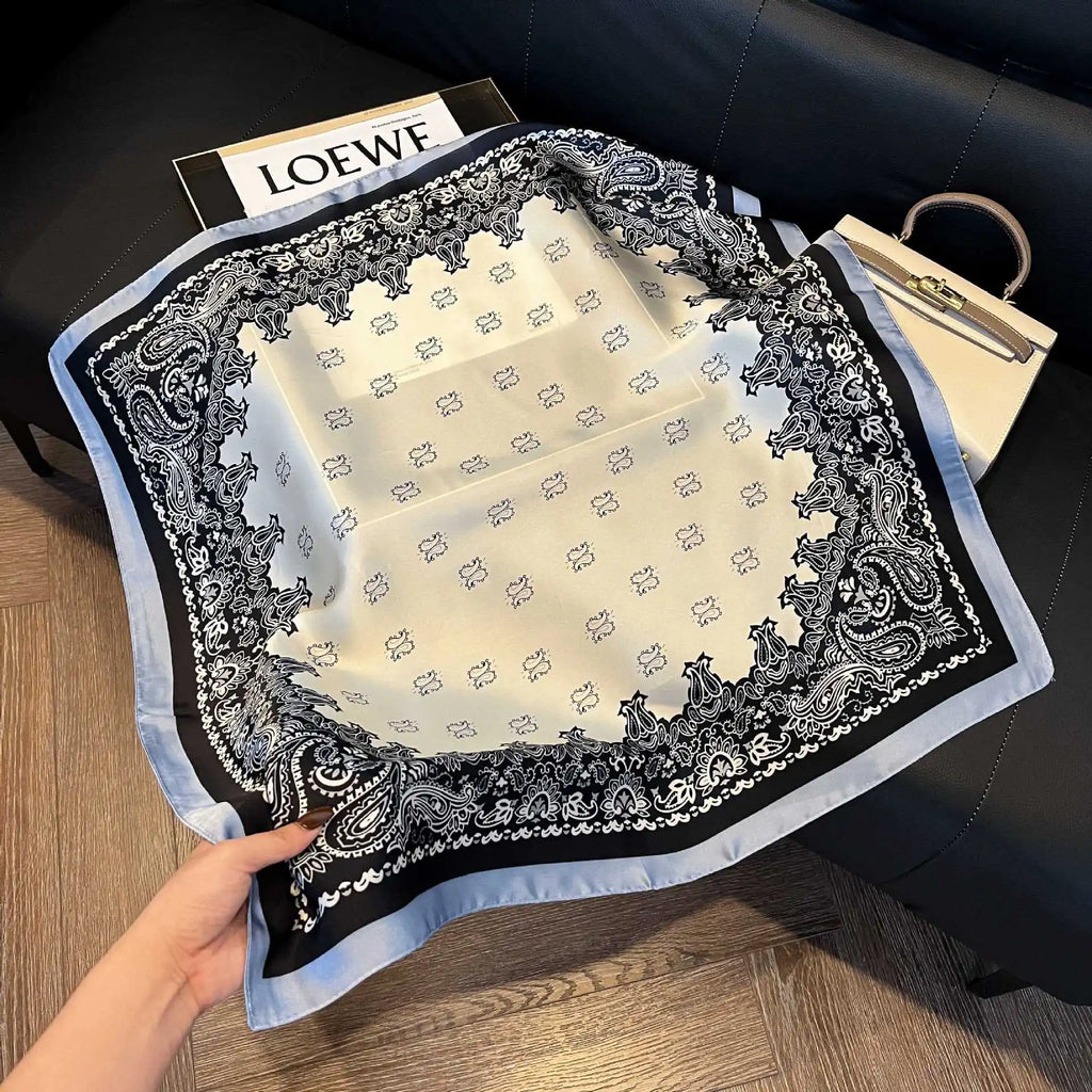 Luxury  Square Scarf Soft Satin For Women