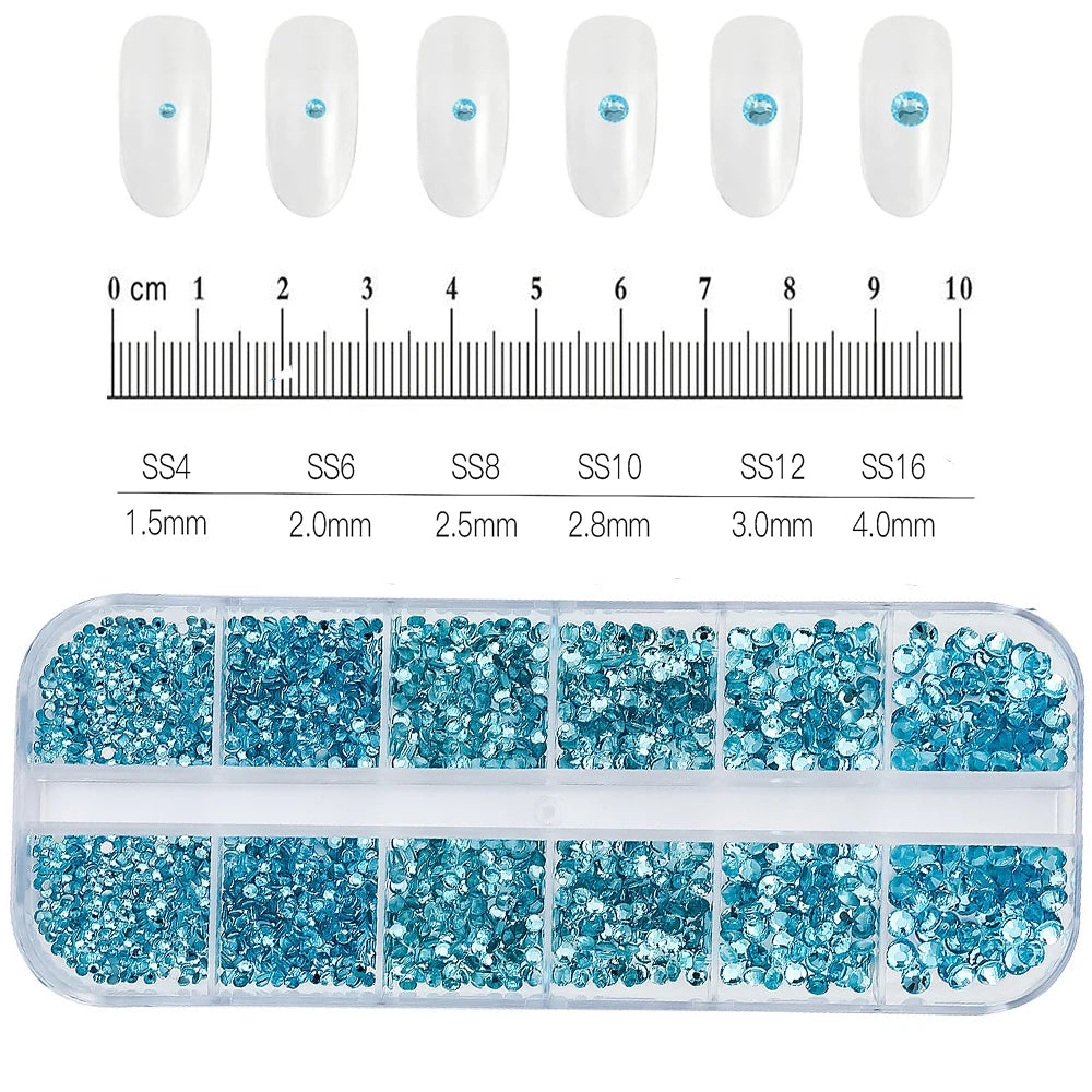 12Gird 3D Glass Crystal Nail Art