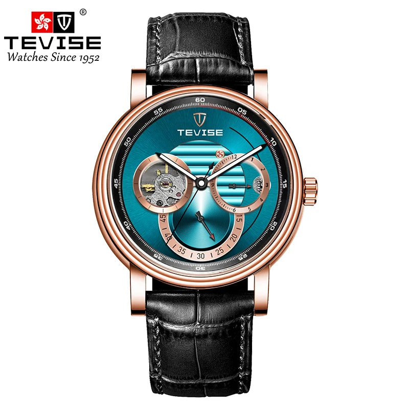 Automatic Watch for Men Leather Strap