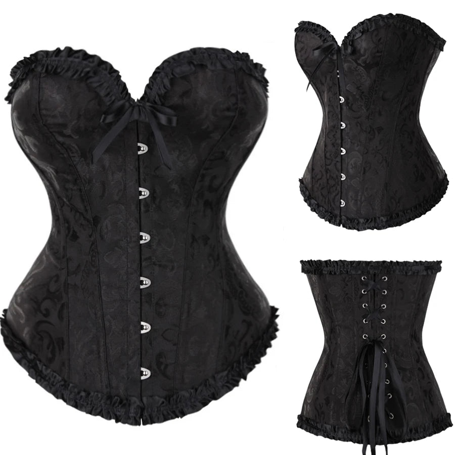 Vintage Victorian Fashion Waist Corset Top Women Bustier Overbust