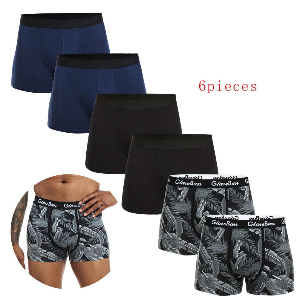 6-Pack Men’s Cotton Boxer Briefs – Luxury Underwear Set