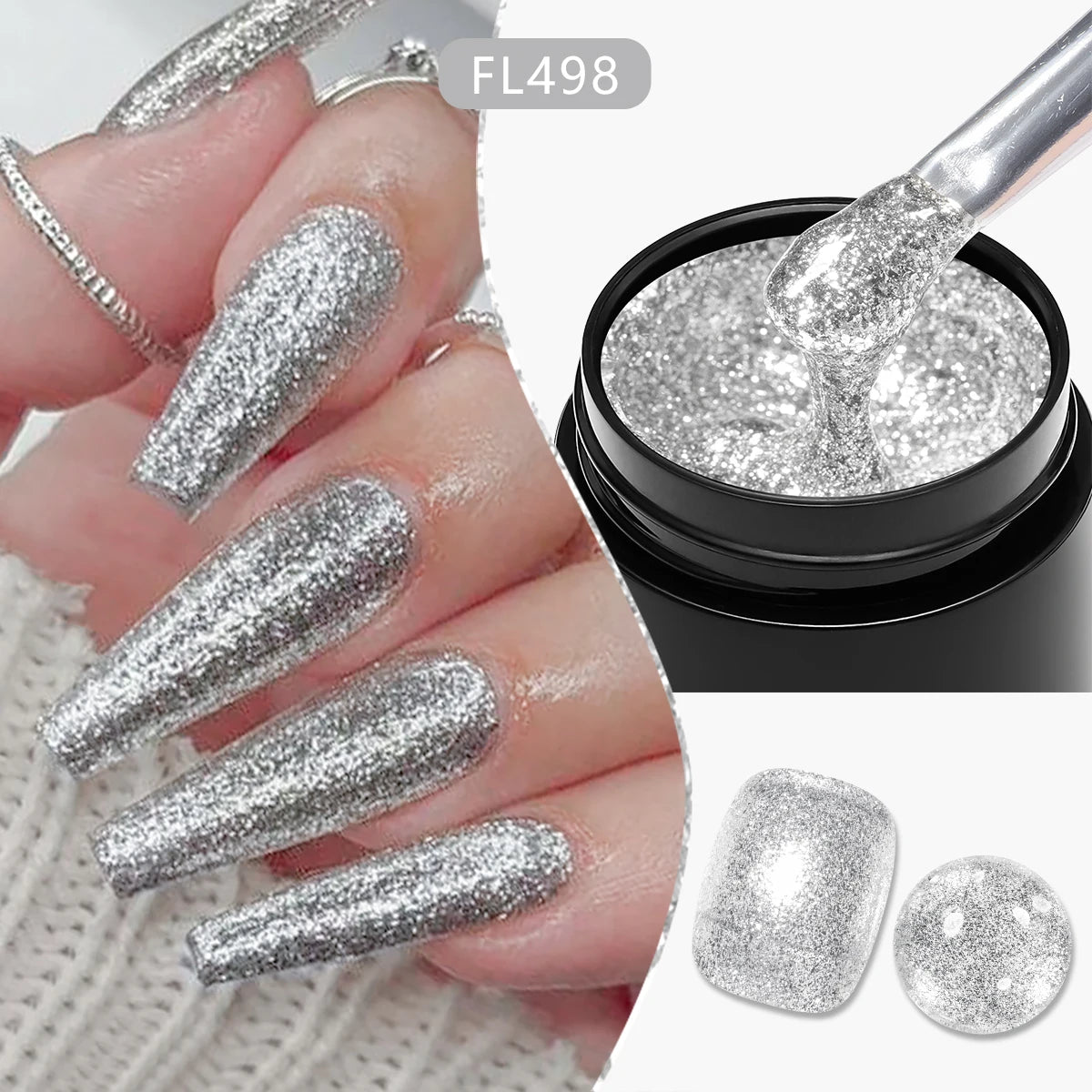 Four Lily 8ml Gold Sparkling Platinum Nail Gel Polish