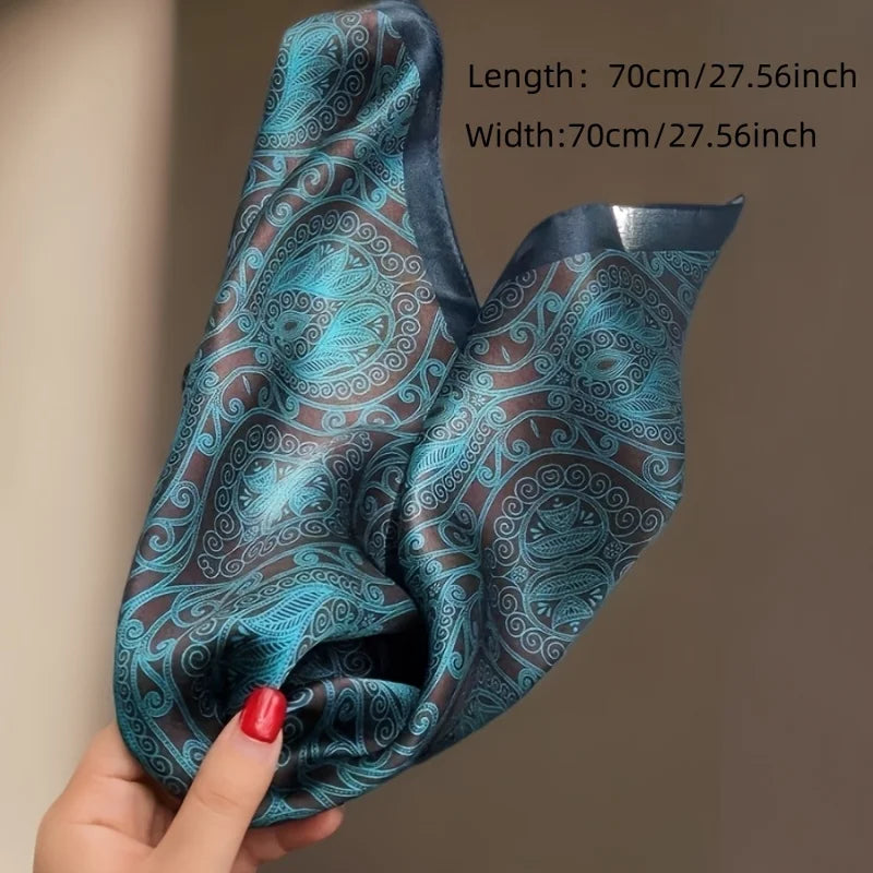 Luxury  Square Scarf Soft Satin For Women