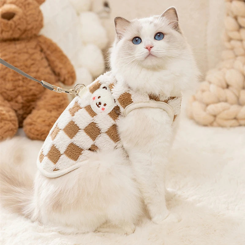 Winter Warm Cat Clothes Sweater with Buckle