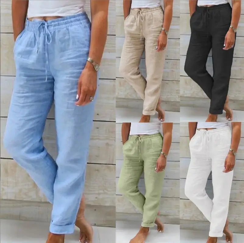 Casual Cotton Linen Woman's Pants