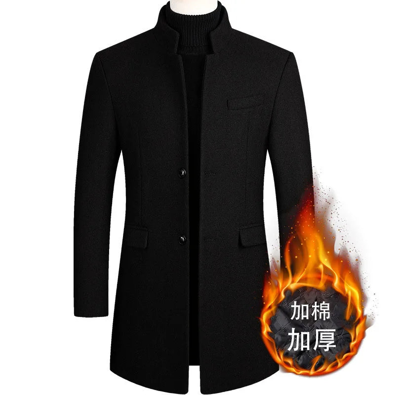Men’s Winter Faux Leather Jacket – Windproof & Fleece-Lined