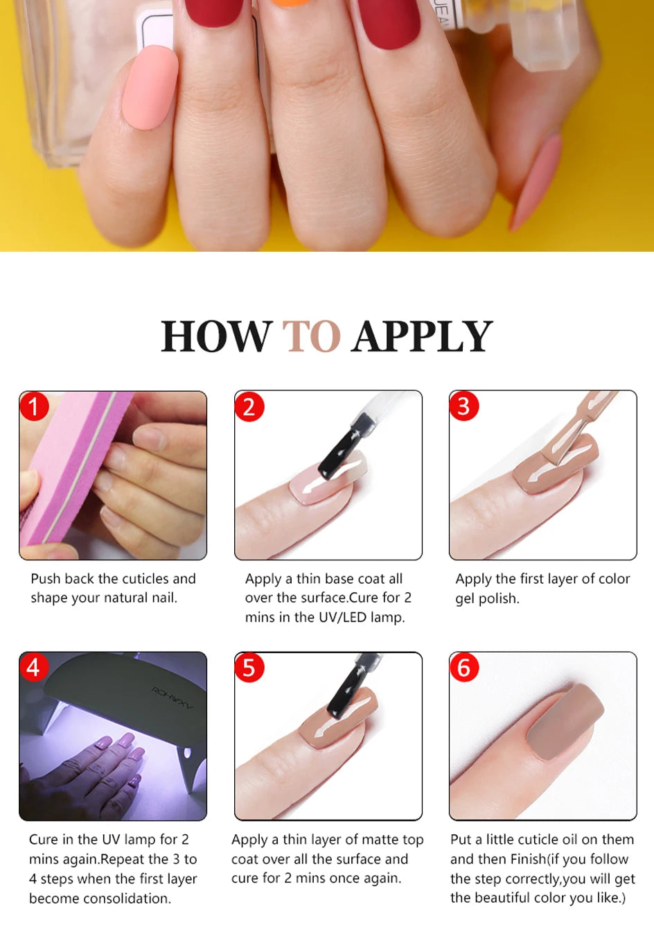 NAILCO 10ml Matte Top Gel Nail Polish