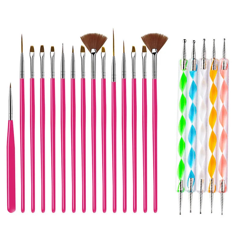 5/20Pcs Nail Art Brush Design Tip Painting Drawing