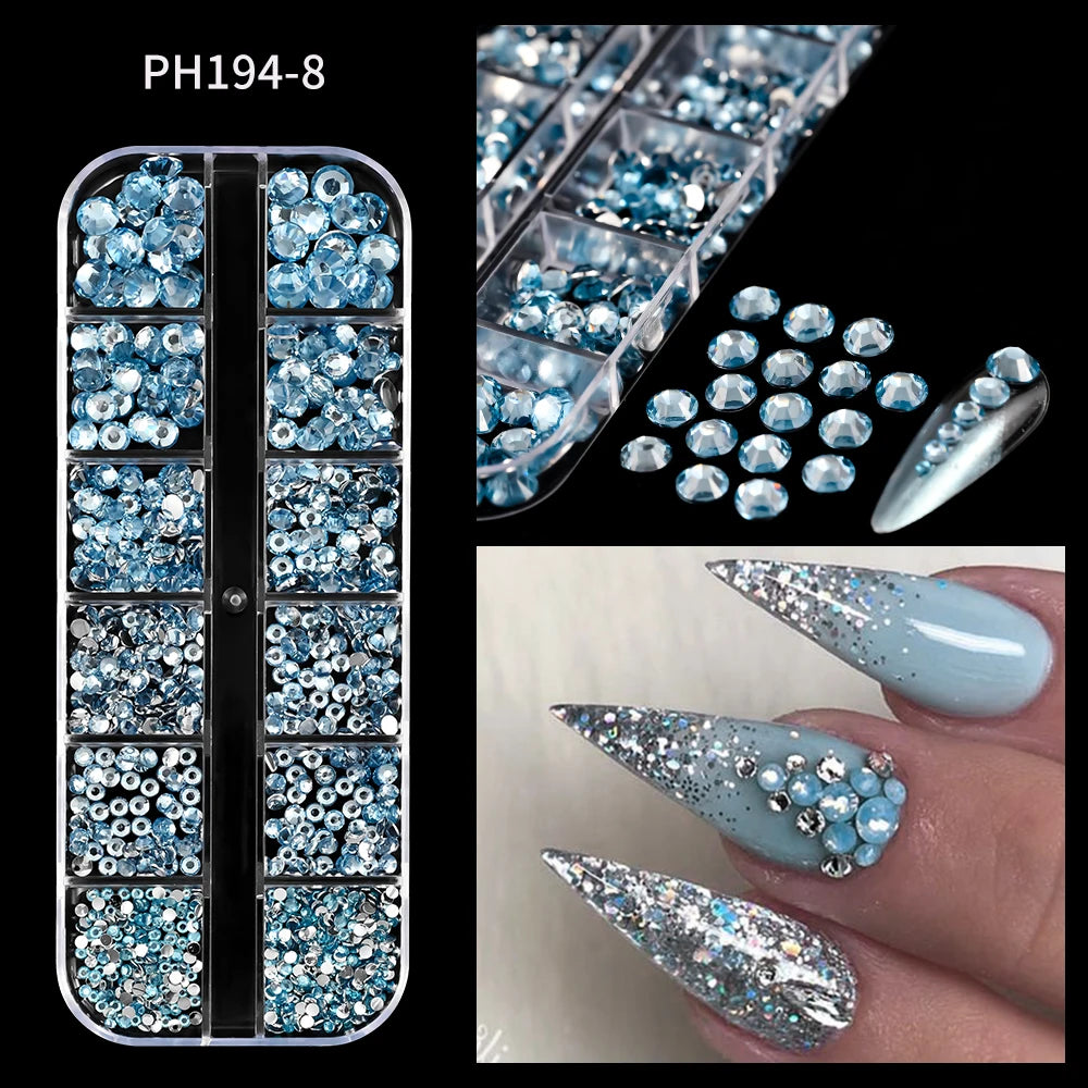 12Gird 3D Glass Crystal Nail Art