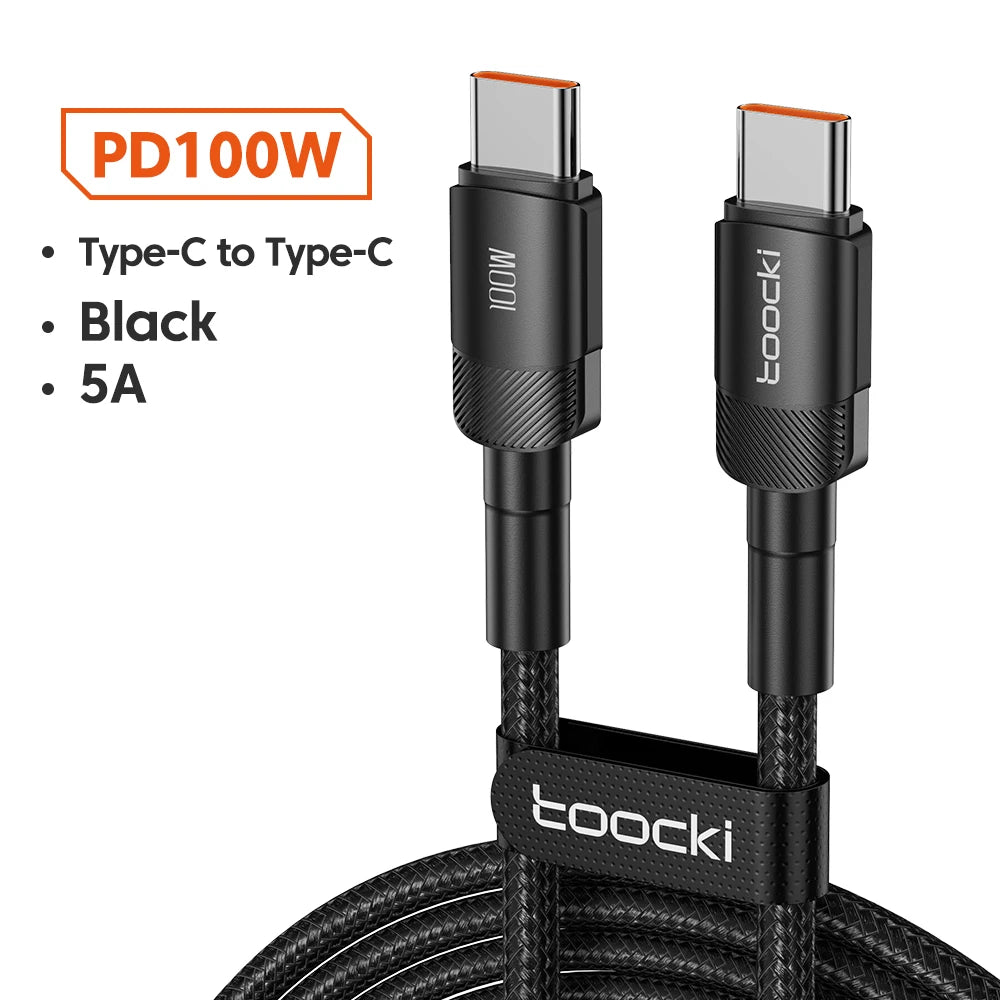 Toocki 100W Type C to USB C Cable PD Quick Charge 4.0