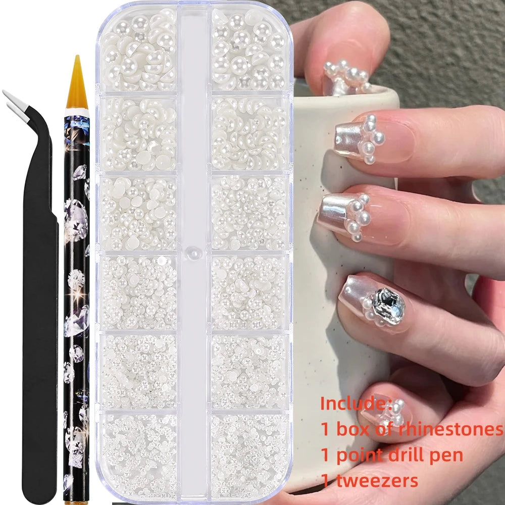 12Gird 3D Glass Crystal Nail Art