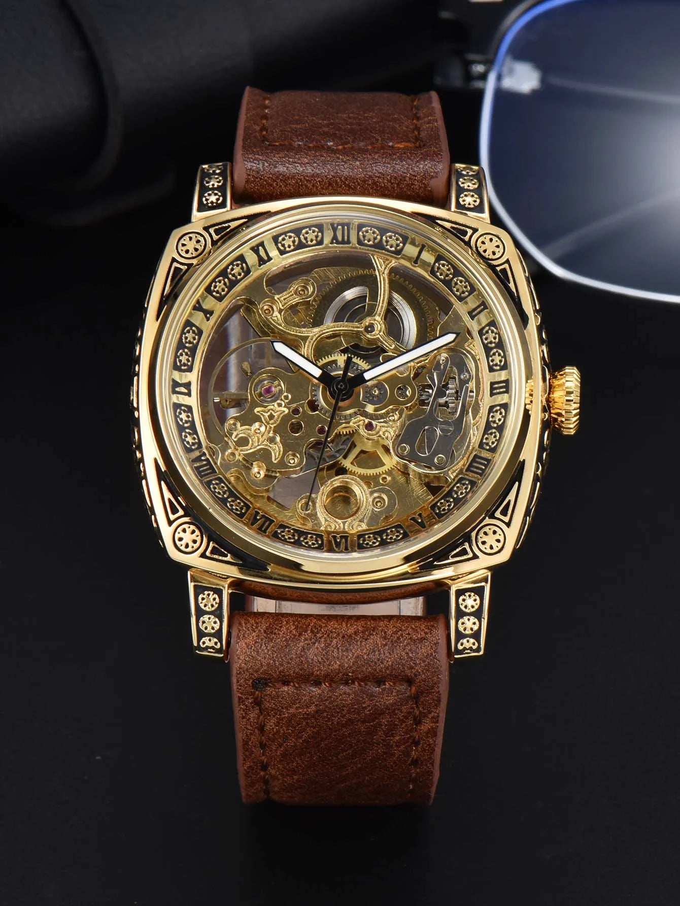 LONGLUX automatic waterproof retro style mens watch