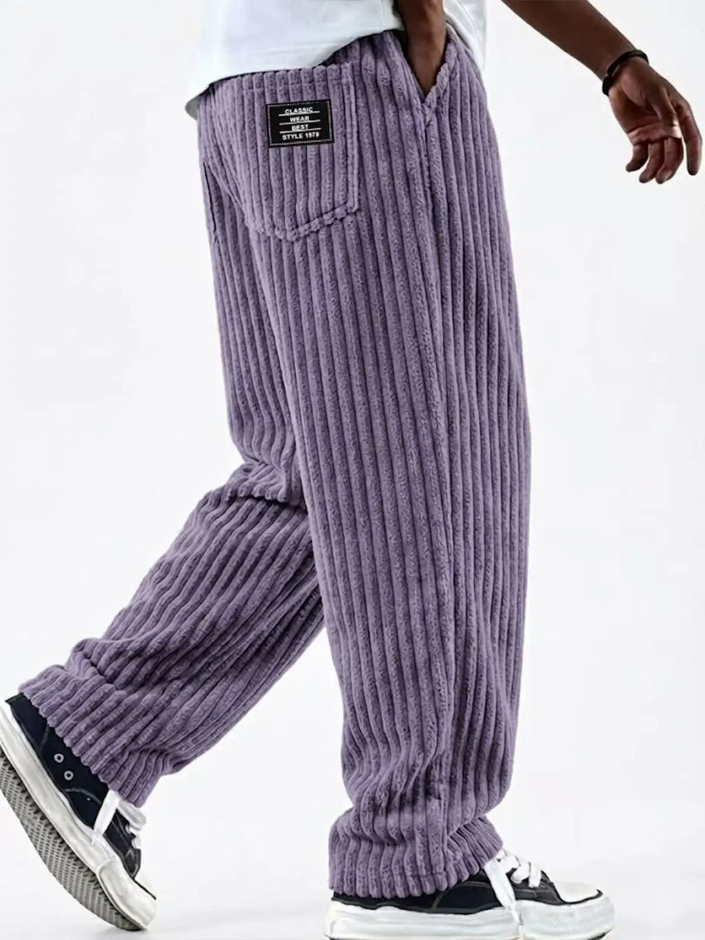 Men’s Retro Striped Corduroy Pants