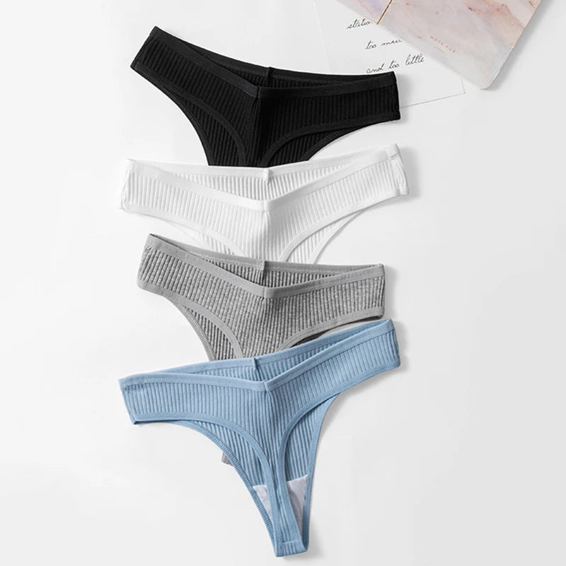 Women’s Cotton Striped Thong Panties – Sexy Cozy Lingerie