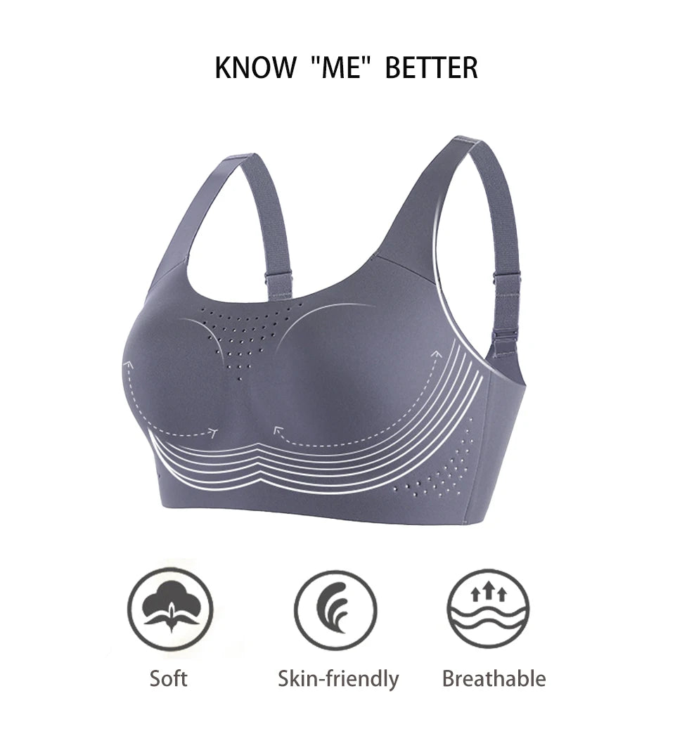 FallSweet Plus Size Wireless Sports Bra – Shockproof Thin Cup Bralette
