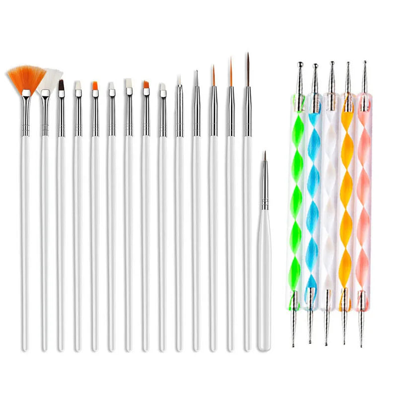 5/20Pcs Nail Art Brush Design Tip Painting Drawing