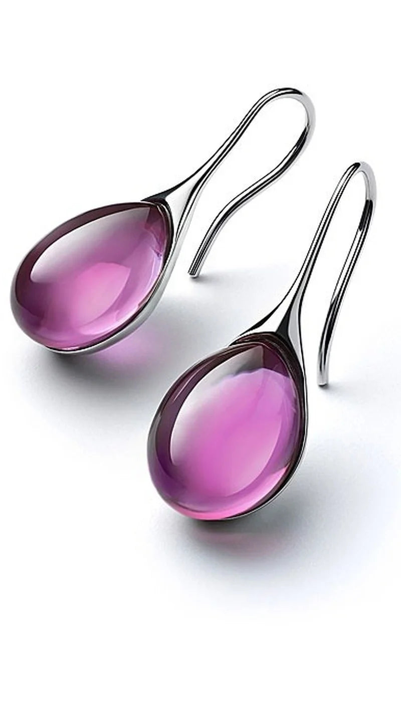 Trendy Women Earrings 4 Colors  Natural Stone