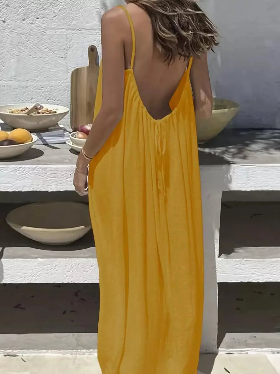 Women's Loose-Fit Spaghetti Strap Casual Summer Home Dress