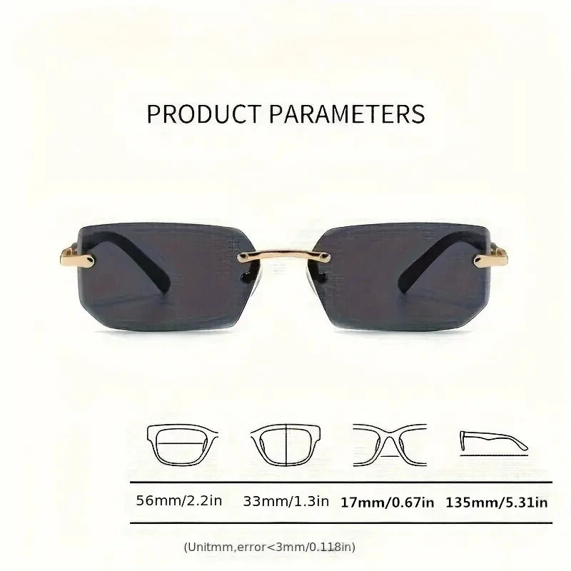 Rimless Unisex Fashion Rectangle Sunglasses