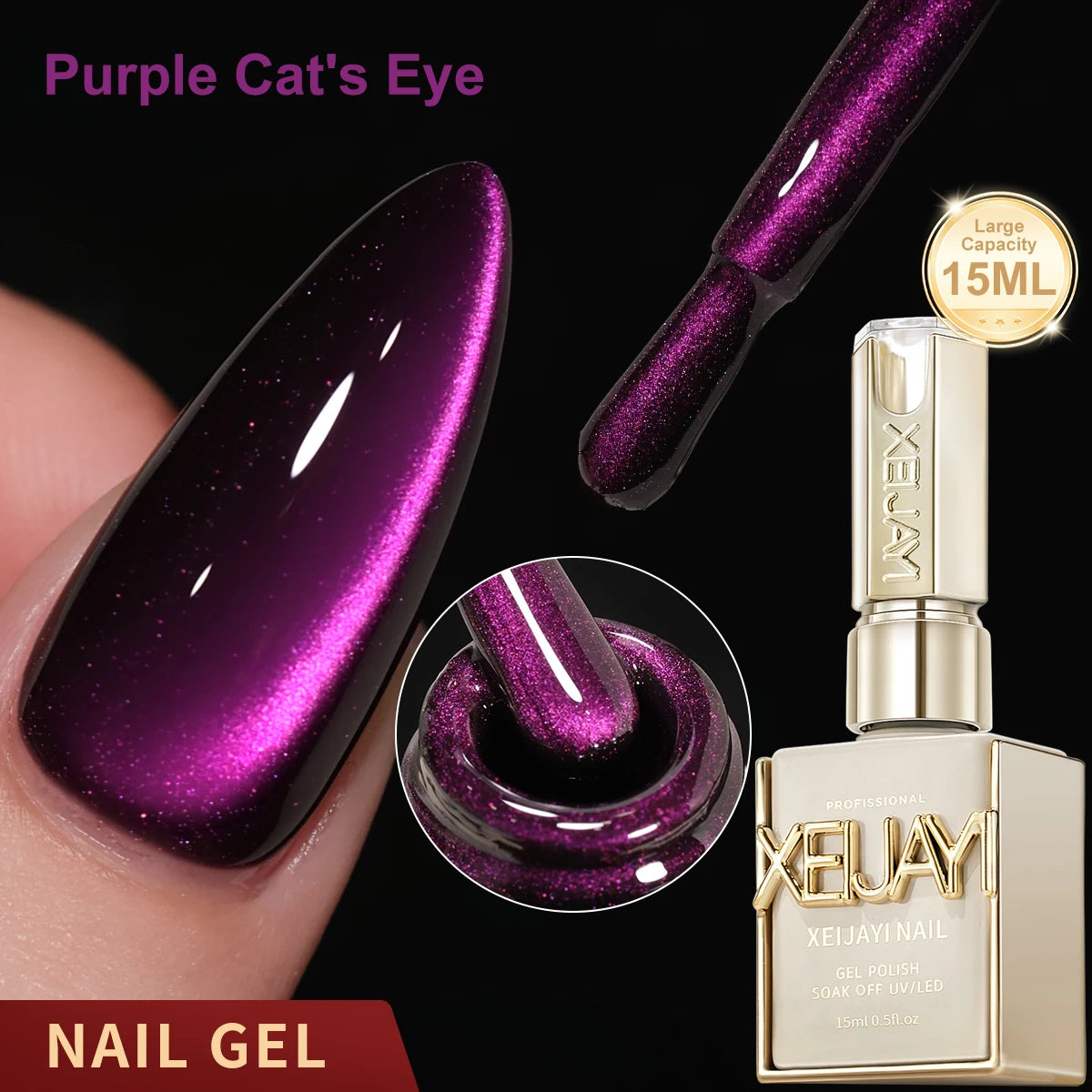 15ML Cat eye Nail Gel polish Semi Permanent Nail Art Soaking