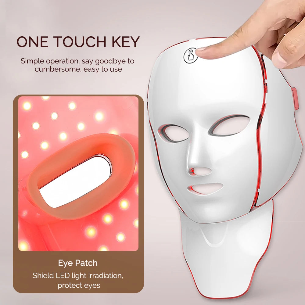 7 Colors LED Lifting Rechargeable Face Neck Mask
