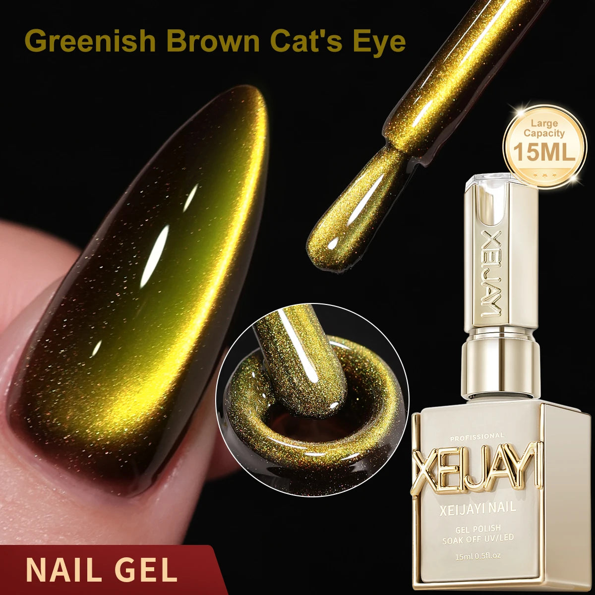 15ML Cat eye Nail Gel polish Semi Permanent Nail Art Soaking