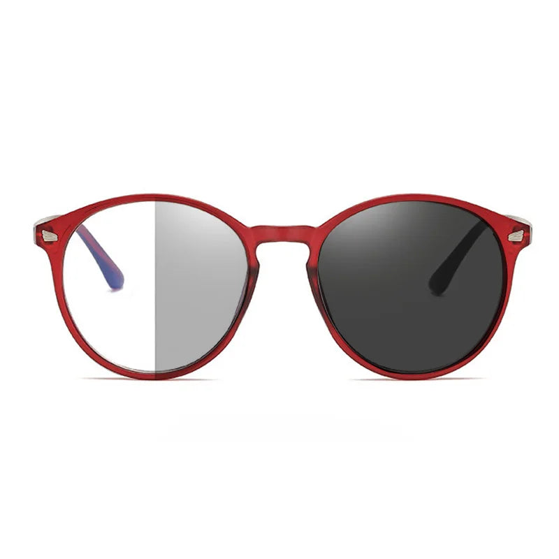 Photochromic Unisex Anti Blue Rays Glasses Round Frame