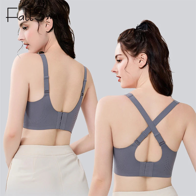 FallSweet Plus Size Wireless Sports Bra – Shockproof Thin Cup Bralette