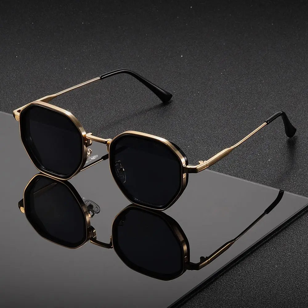 1 Pair Unisex Round Metal Vintage Sunglasses UV400