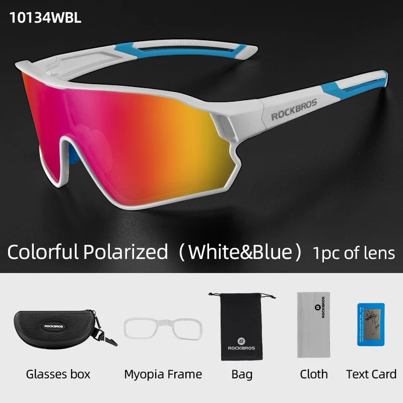 ROCKBROS Polarized Cycling Sunglasses UV400 – Ultralight Large Frame Bike Glasses