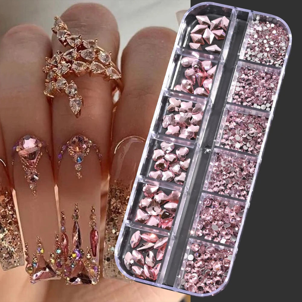 12Gird 3D Glass Crystal Nail Art