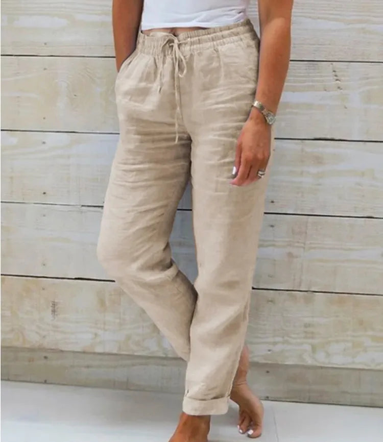 Casual Cotton Linen Woman's Pants