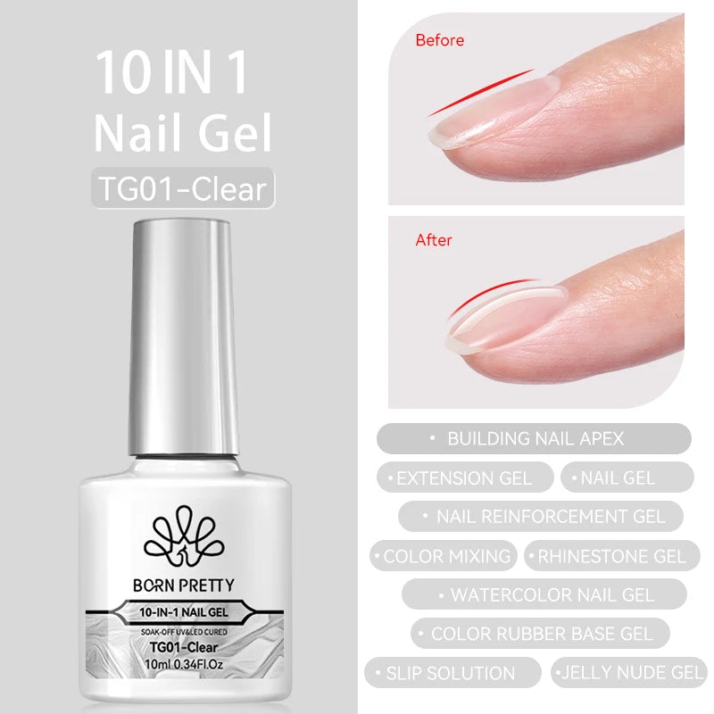 BORN PRETTY 10ml Jelly Nude Gel Nail Polish 50 Colors
