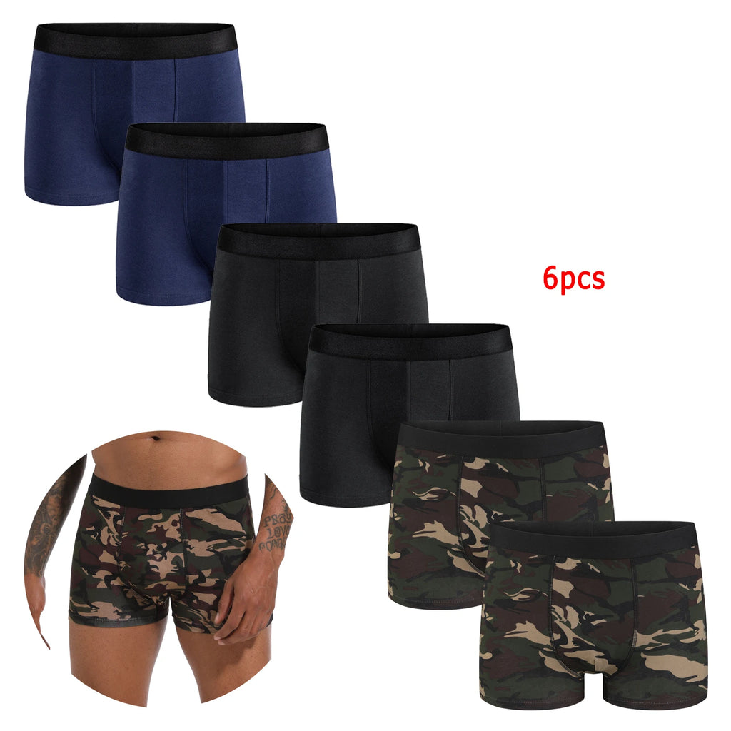 6-Pack Men’s Cotton Boxer Briefs – Luxury Underwear Set
