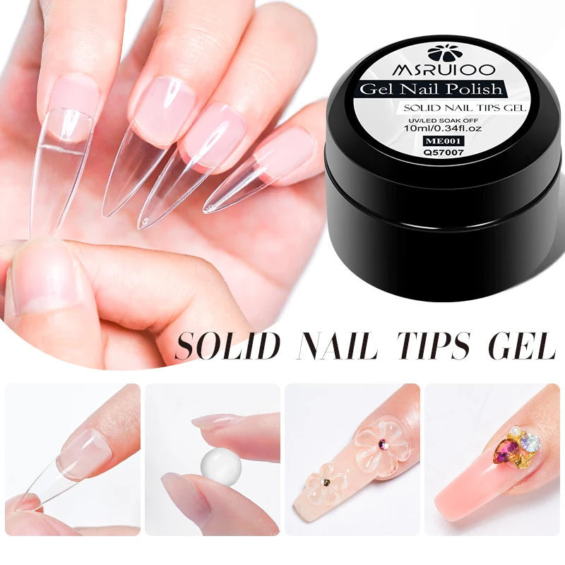 MSRUIOO 10ml Clear Solid Nail Tips Gel
