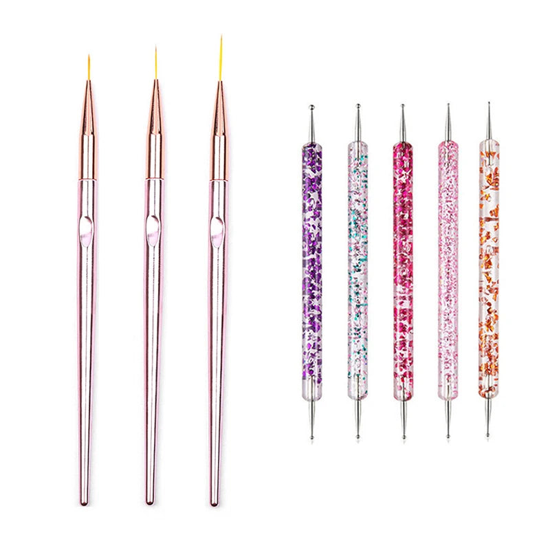 5/20Pcs Nail Art Brush Design Tip Painting Drawing