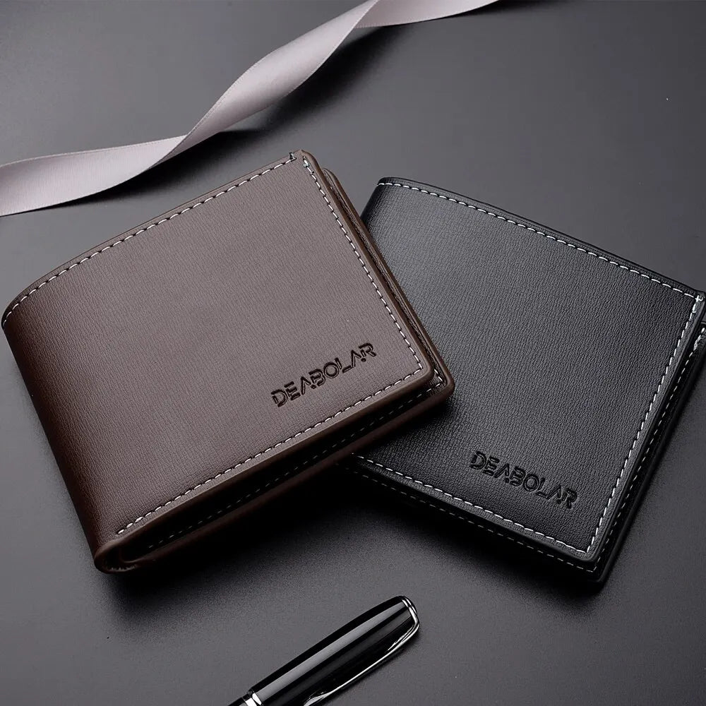 Pu Leather Men's Wallet Thin Folding Style