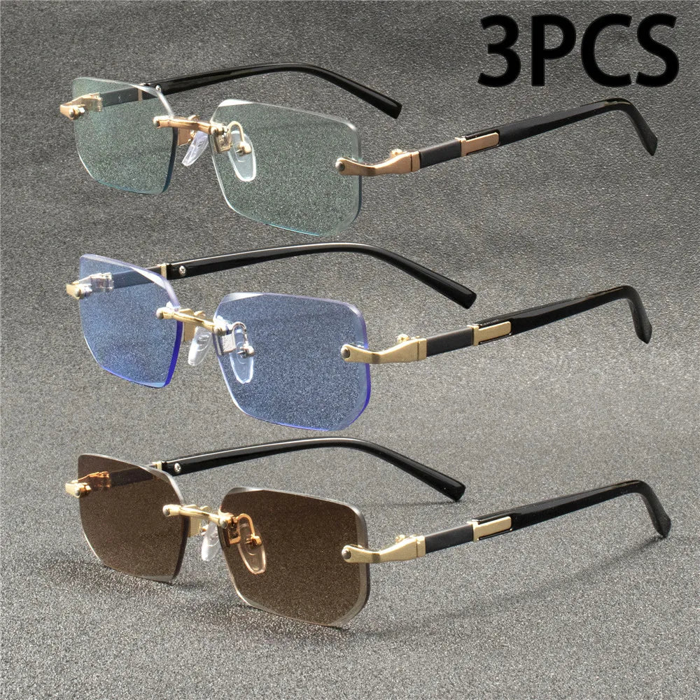 Rimless Unisex Fashion Rectangle Sunglasses