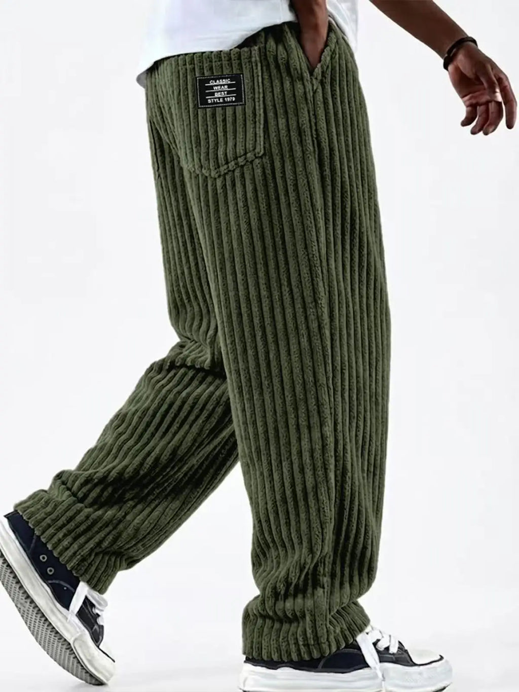 Men’s Retro Striped Corduroy Pants