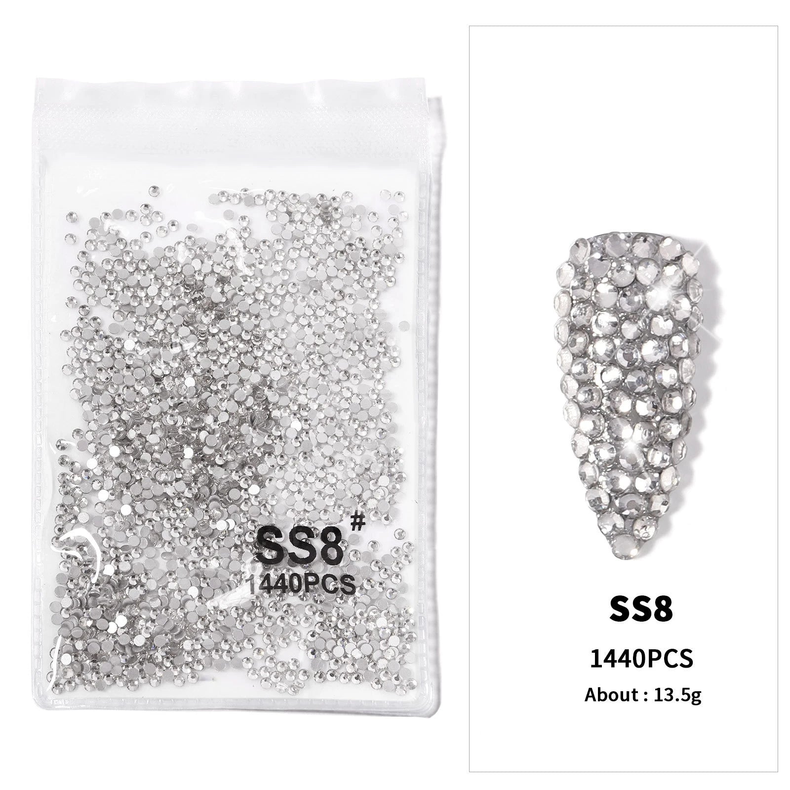 12Gird 3D Glass Crystal Nail Art