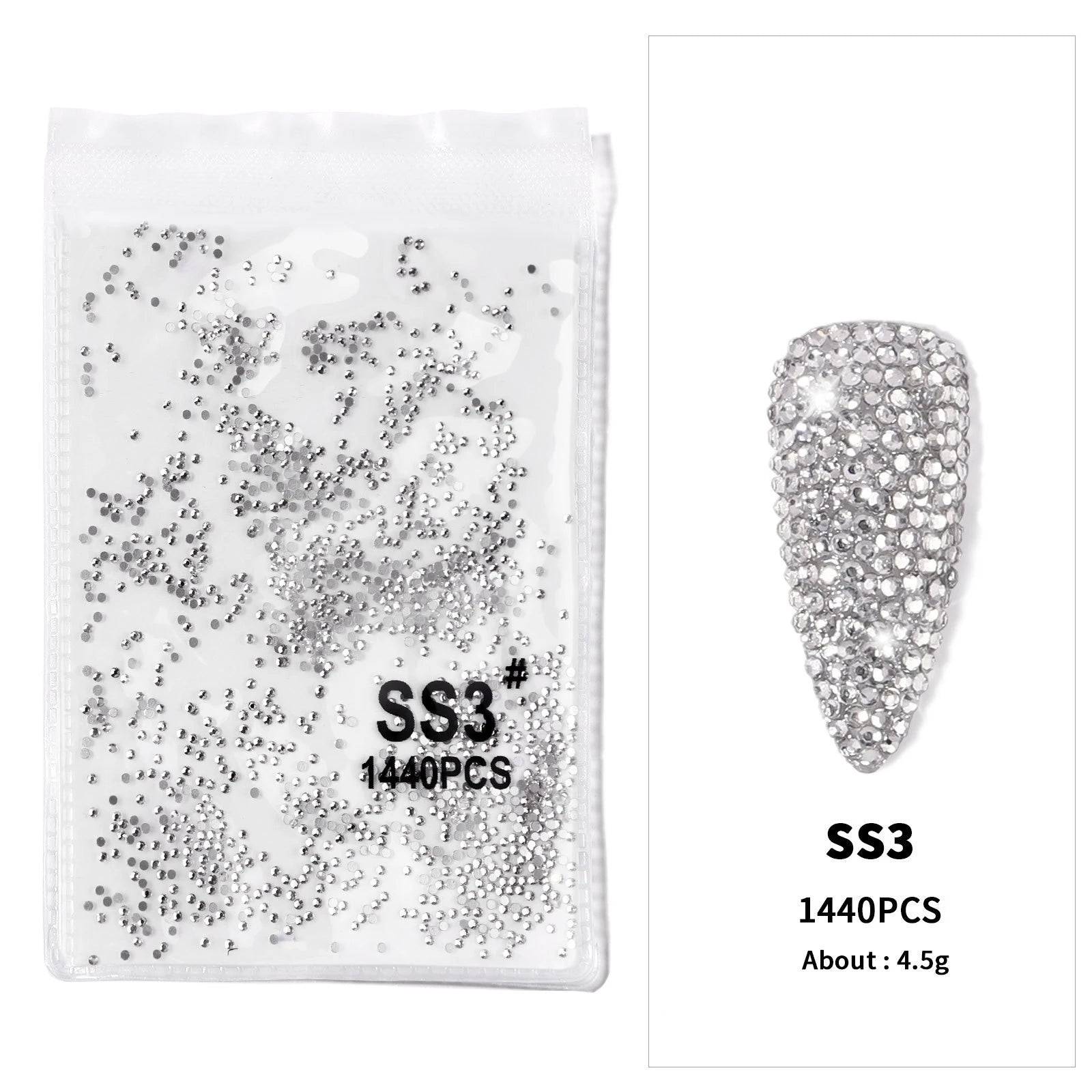 12Gird 3D Glass Crystal Nail Art