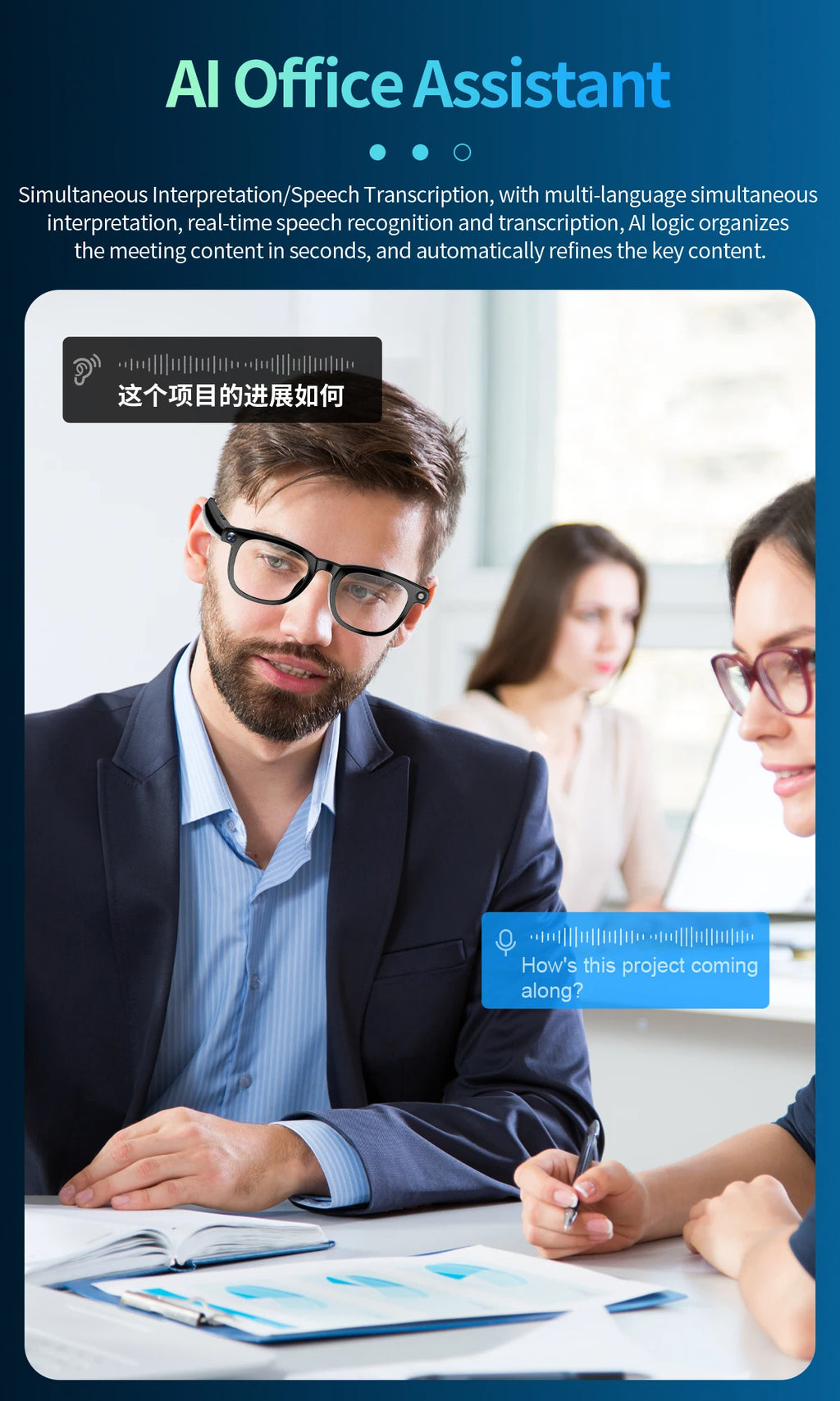 2-in-1 4K AI smart glasses with camera, calls, translation, and Bluetooth