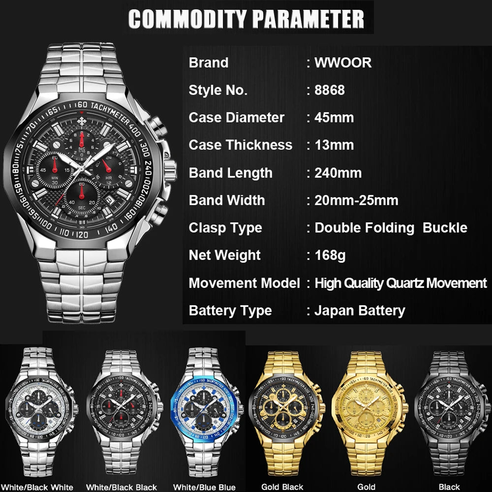 Top Brand Luxury Watches For Men Fashion Quartz Men Waterproof