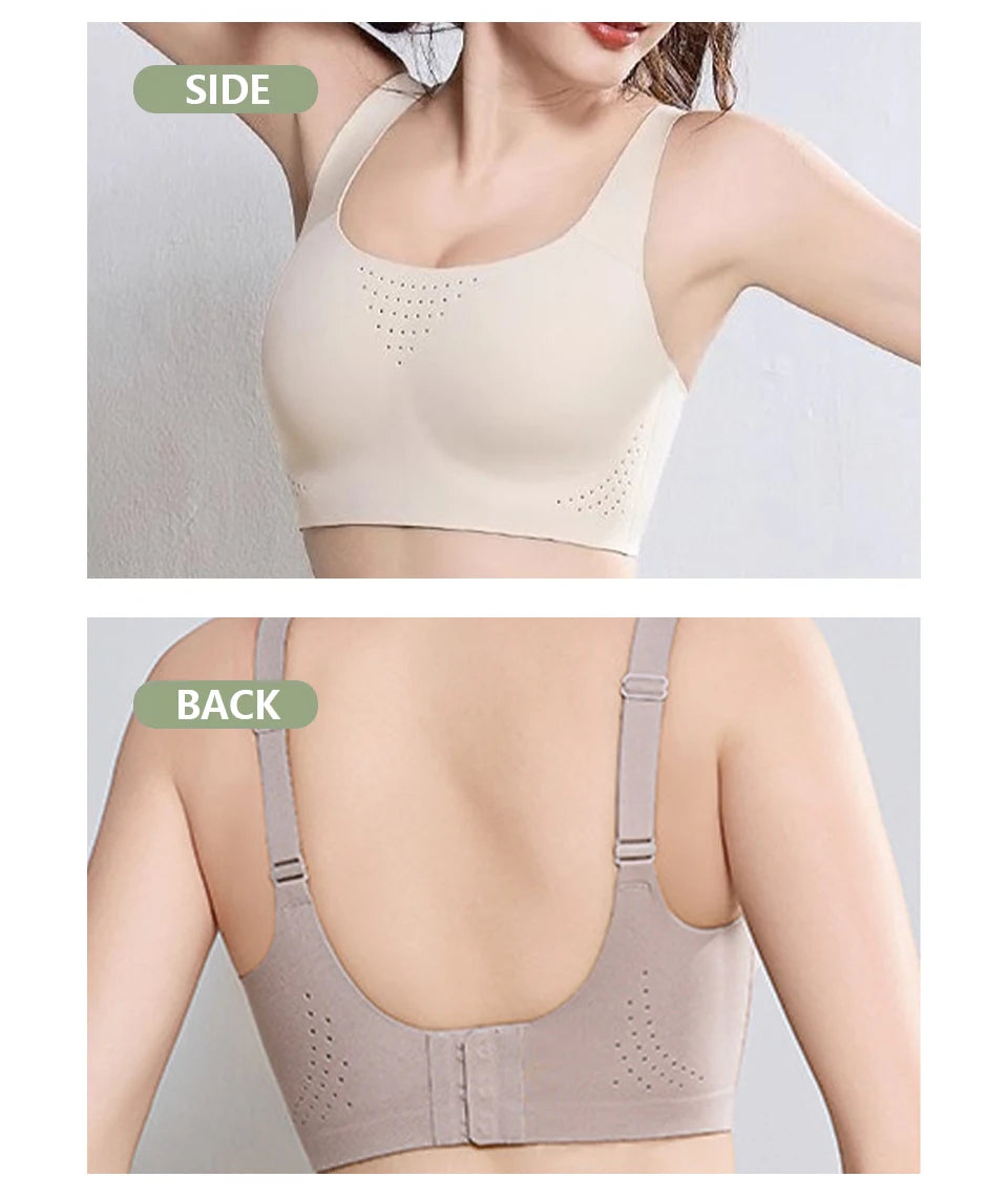 FallSweet Plus Size Wireless Sports Bra – Shockproof Thin Cup Bralette