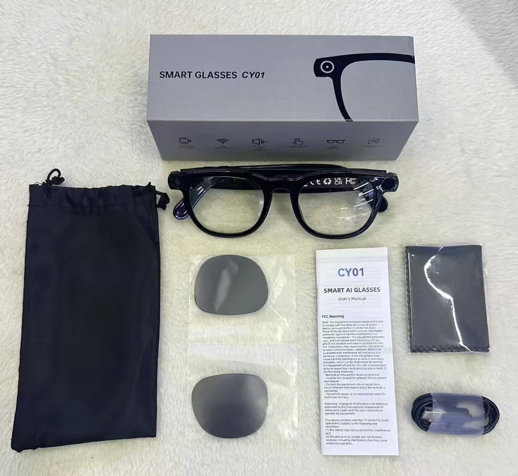 2-in-1 4K AI smart glasses with camera, calls, translation, and Bluetooth