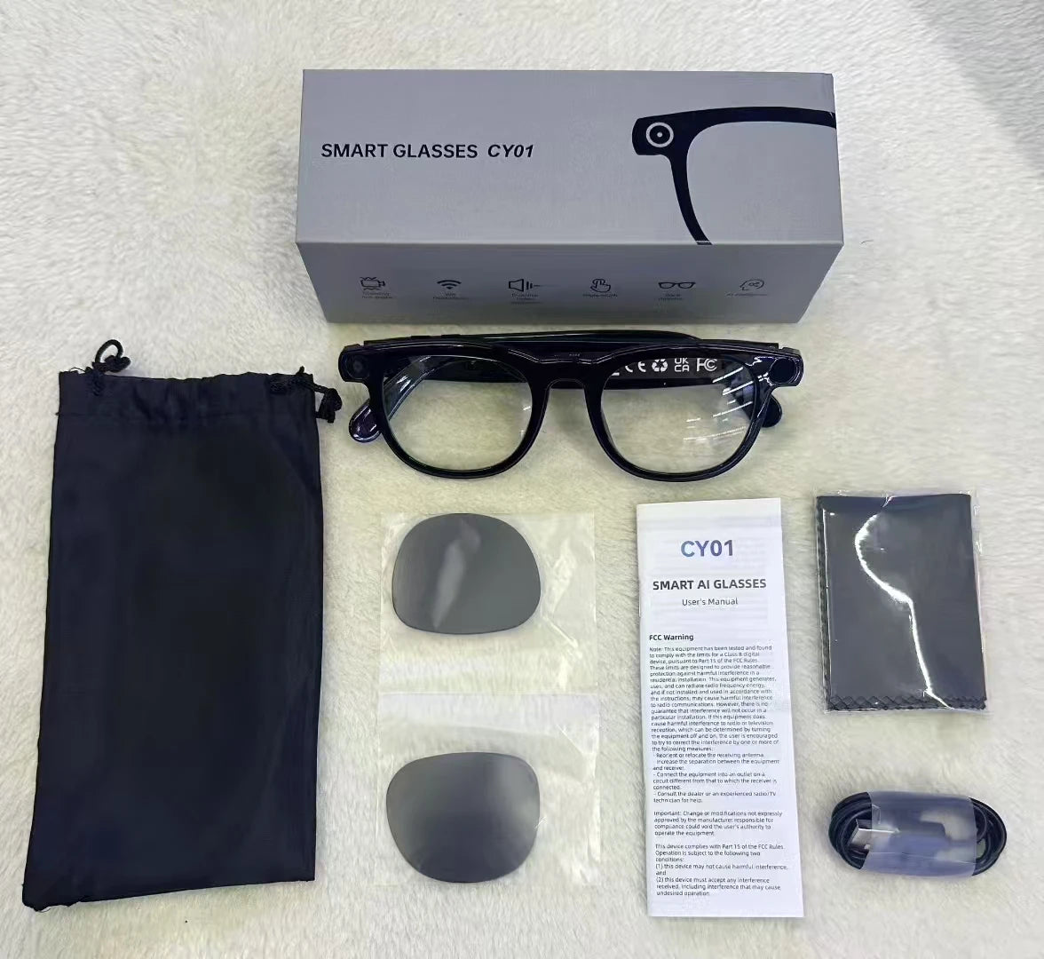 2-in-1 4K AI smart glasses with camera, calls, translation, and Bluetooth